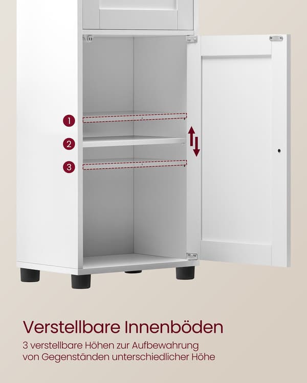 Badeværelsesskab - åbent rum - pladsbesparende - skyhvid