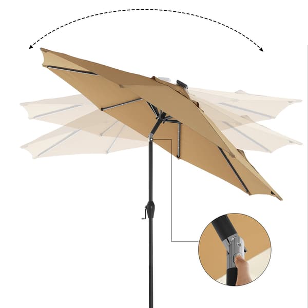 Parasol med LED-belysning - Taupe