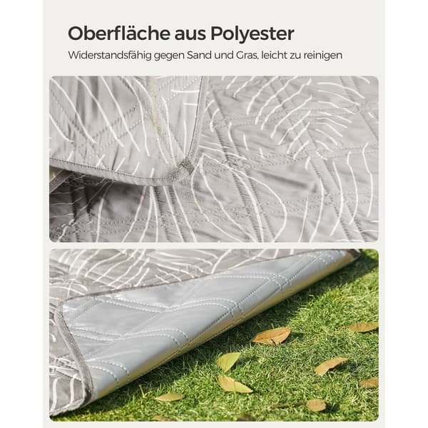 Picnictæppe - maskinvaskbart - 200 x 200 cm - khaki