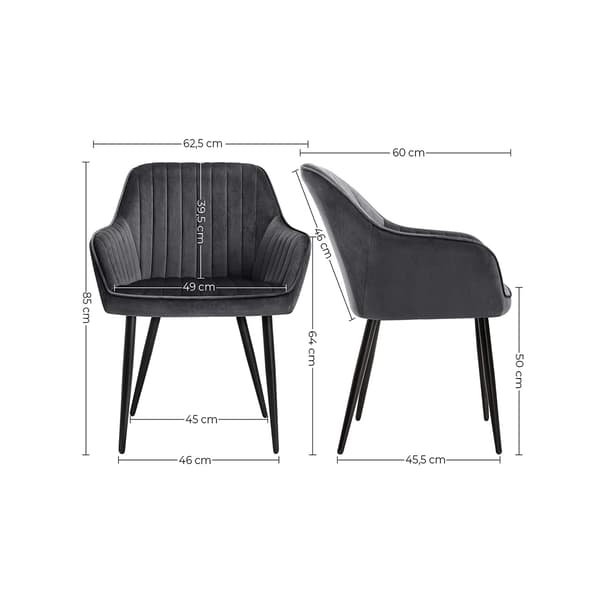 Matstolar - Ergonomisk design - Klädda - Grå