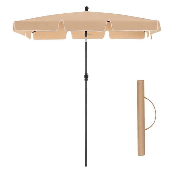 Rektangulær balkonparasol - vipbar - taupe