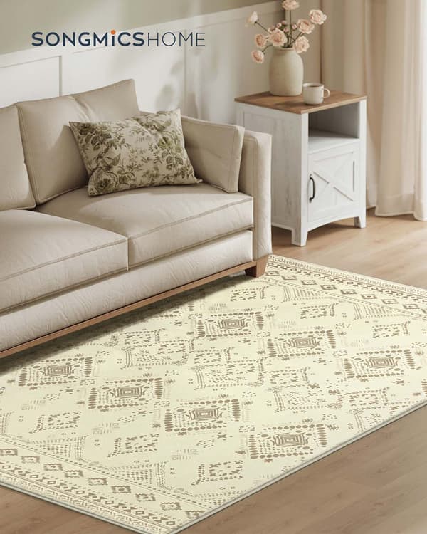 Fluffig Boho-matta 120 x 170 cm sandbeige