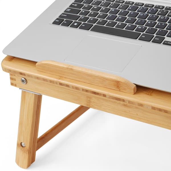 Laptopbord - höjdjusterbart - hopfällbart - naturfärgat