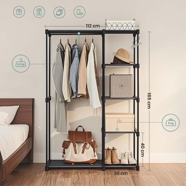 Åben garderobe - Pladsbesparende design - Grå