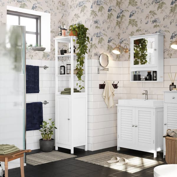 Håndvaskskab - moderne design - mat hvid