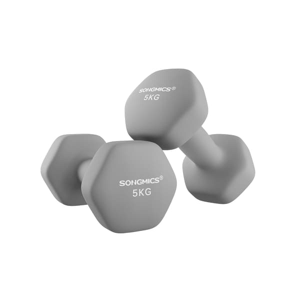 Hantelset - Ergonomiskt grepp - Halkfri - Grå