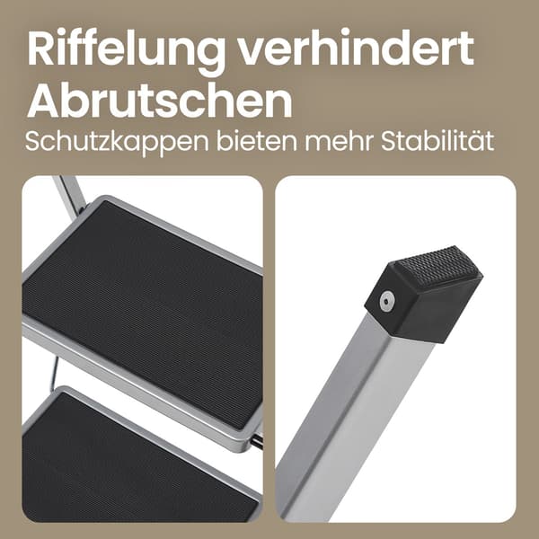 Trappestige - Sammenklappelig og pladsbesparende - Duegrå