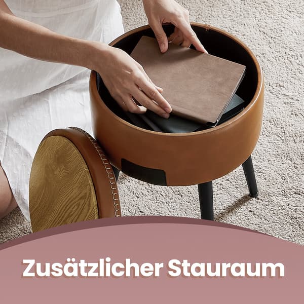 Pall med förvaring - Högelastiskt skum - Brun
