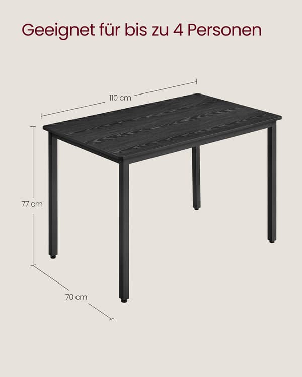 Matbord - Kompakt och robust - Svartmattsvart