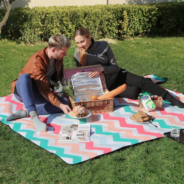 Picknickfilt - värmeisolerad - vattentät - grå