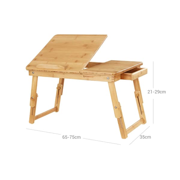 Laptopbord - højdejusterbart - foldbart - naturfarvet