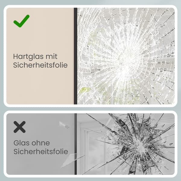 Rektangulär badrumsspegel - Aluminiumram - Säkerhetsfilm
