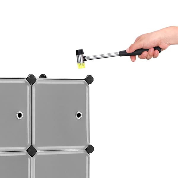 Opbevaringsskab - 9-kubers organizer med døre - Plast - Sort