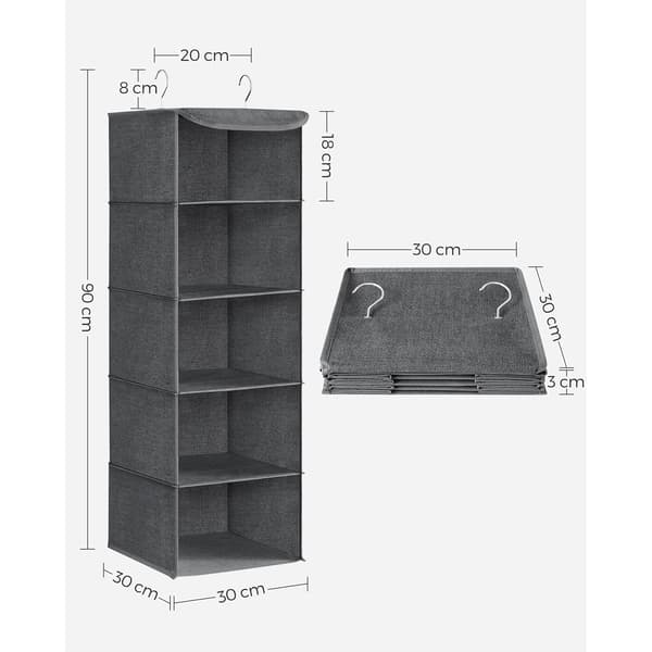 Hängande organizer - Set om 2 - Grå