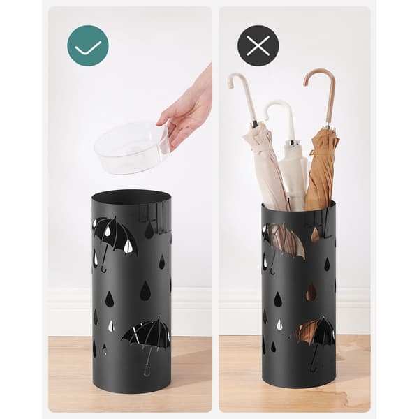 Metalparaplystativ - Stilfuldt design - Sort