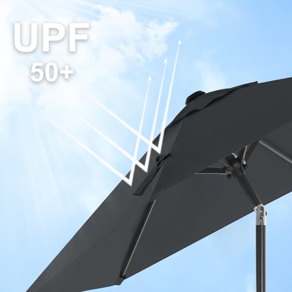 Haveparasol - Vipbar med håndsving - Grå