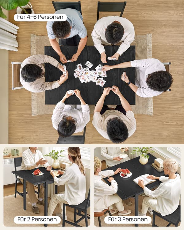 Spisebord til 2-4 personer - moderne design - sort