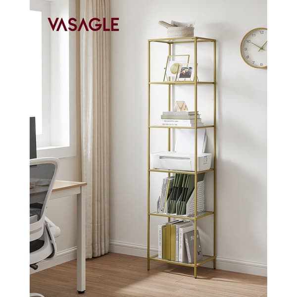 Vitrineskab - Luksusdesign - Stålstel - Guld