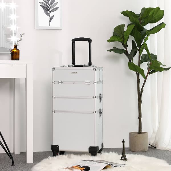 Makeup-vogn - 3-i-1-organisator - sølv