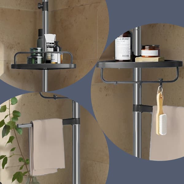 Duschhylla - Höjdjusterbar - Bambu - Vit