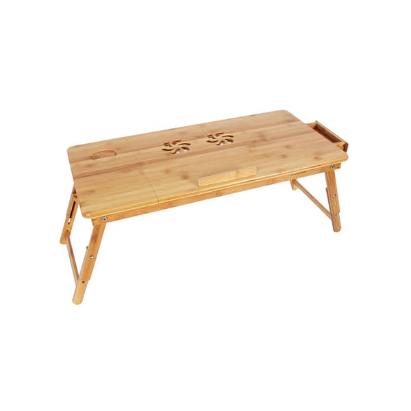 Laptopbord - justerbart och hopfällbart - bambu - naturfärgad