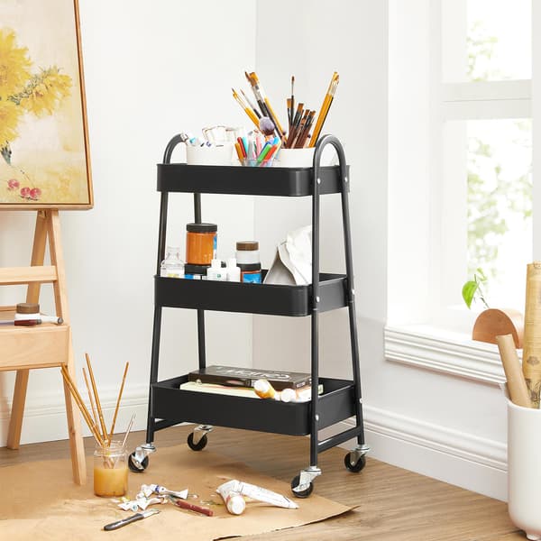 Trolley - Robust serveringsvogn med 3 niveauer - Sort