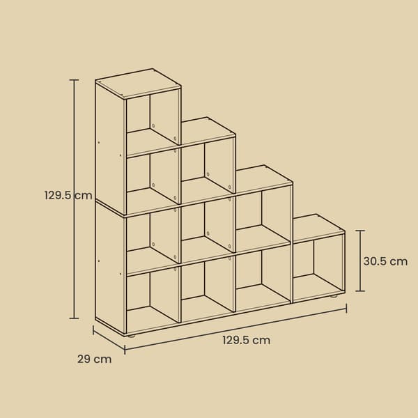 Bokhylla med 10 kuber - Modern design - Vit