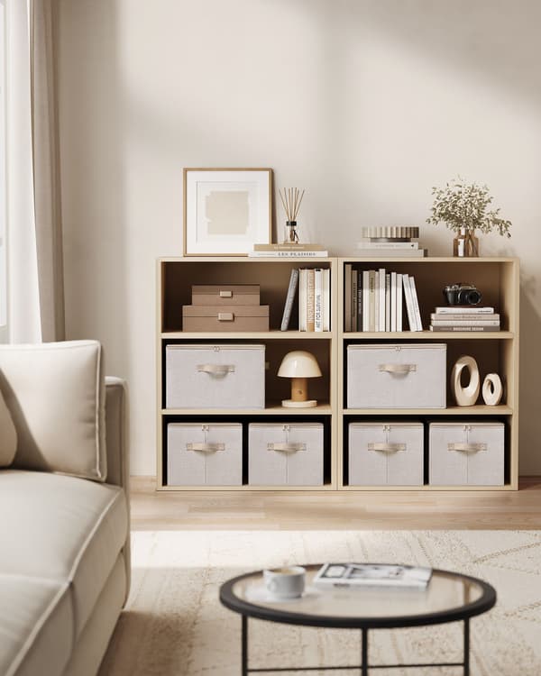 Förvaringslåda med lock set om 3 sandbeige