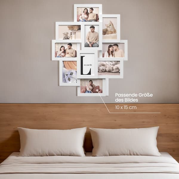 Fotoramscollage - Set med 10 ramar - Modern design - Molnvit