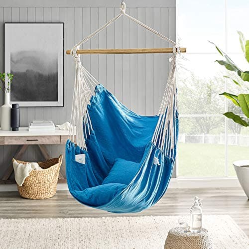 Hängstol - Bekväm med 2 kuddar - Blå
