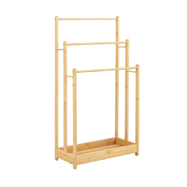 Handduksställ - i bambu, trappformad handduksstege - 45 x 22 x 86 cm
