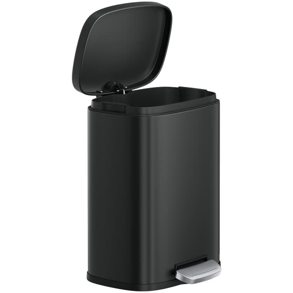 Pedalspand - 12 liter - softclose-låg - Stål - Sort