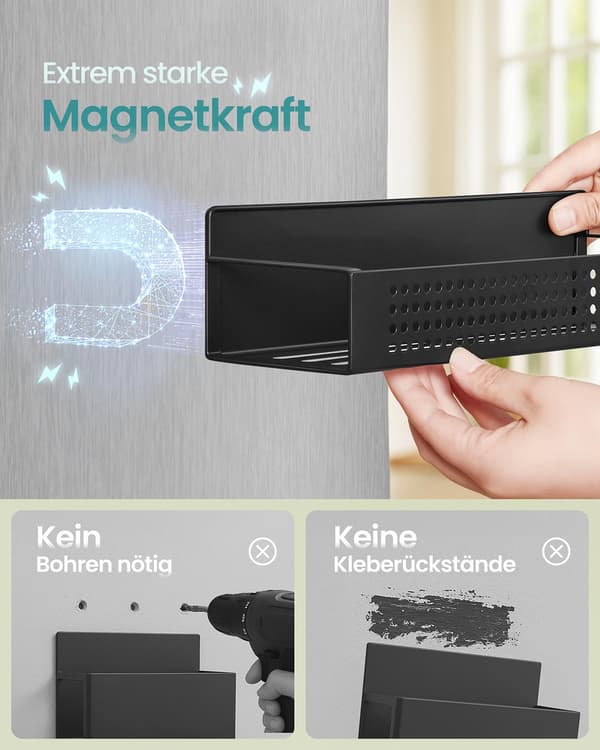 Kryddställ - magnetiskt - stål - bläcksvart