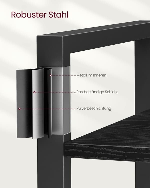 Bogreol - 6 niveauer - industrielt design - sort