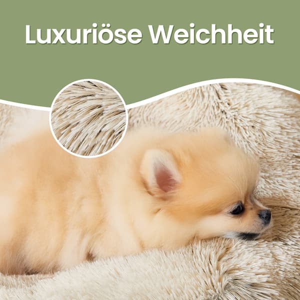Hundbädd - Fluffig munkdyna - Ombre khaki