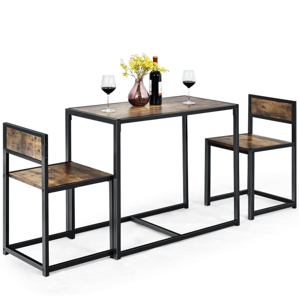 st - Bord Grupp Set + Stolar Antik - 3 2 - Brun