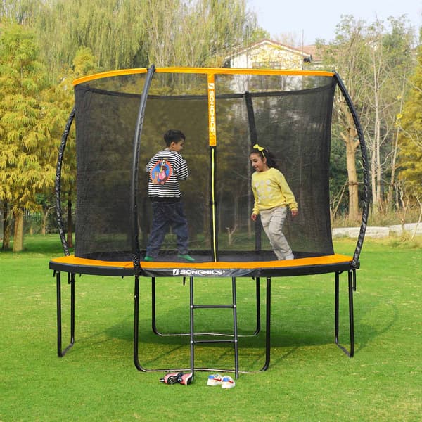Trampolin - Med sikkerhedsnet - Ø 305 cm - Sort/Orange