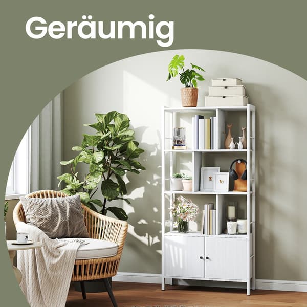 Bokhylla - modern design - lönnvit-molnvit