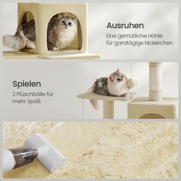 Kradsetræ til katte - flere niveauer - grå og beige