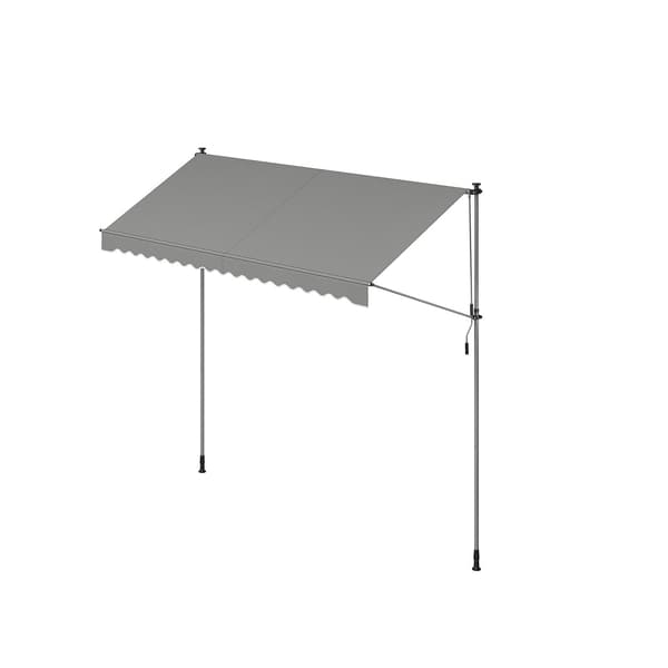 Klemmemarkise - Håndsving - 350 x 120 cm - Grå