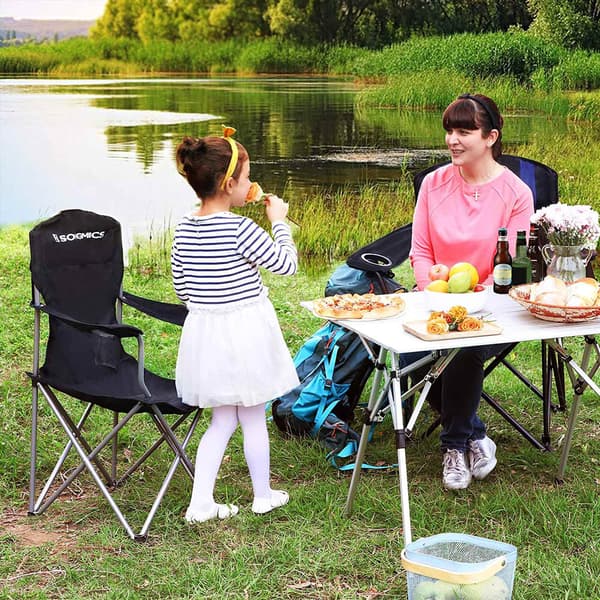 Campingstole - Sæt med 2 klapstole - Sort