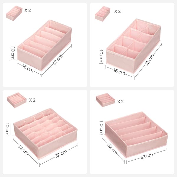 Underklädesförvaring - 5 fack - rosa