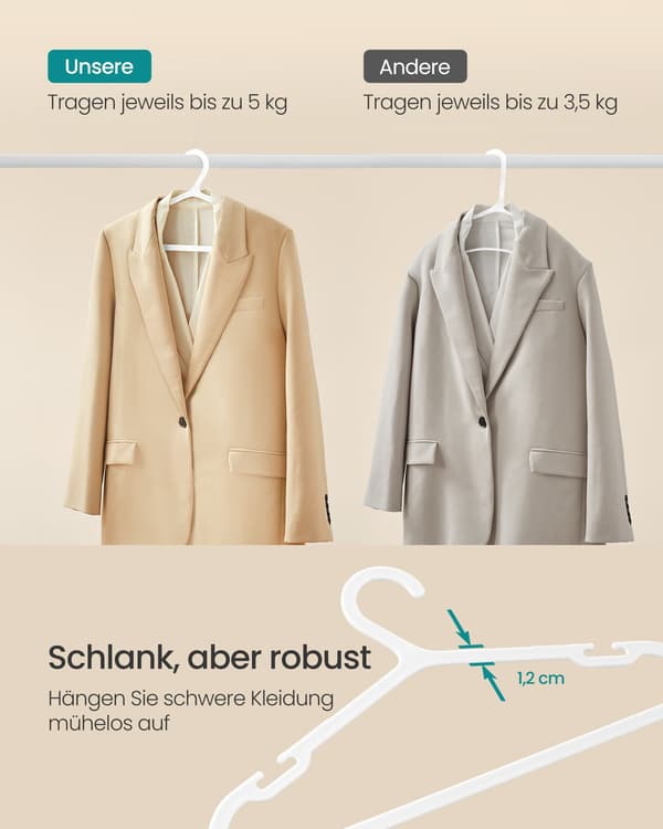 Bøjlesæt med 50 - Robuste og lette - Cloud White