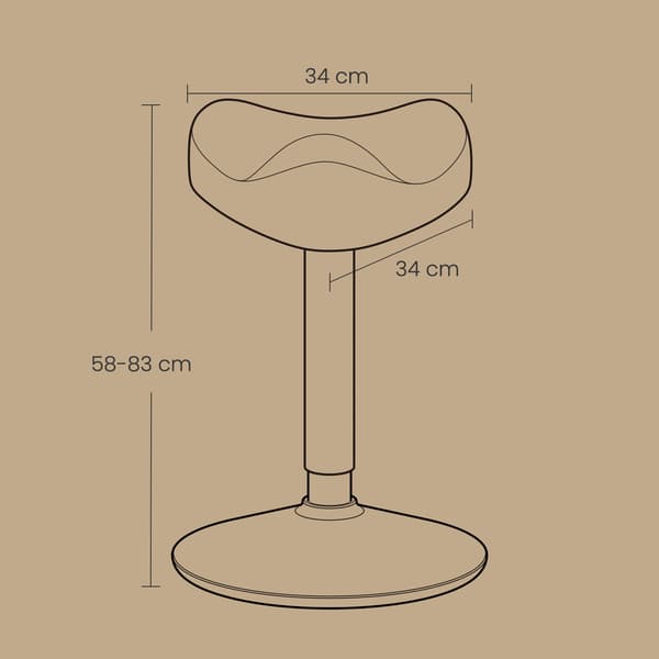 Taburet - 360° vipbar - Sort