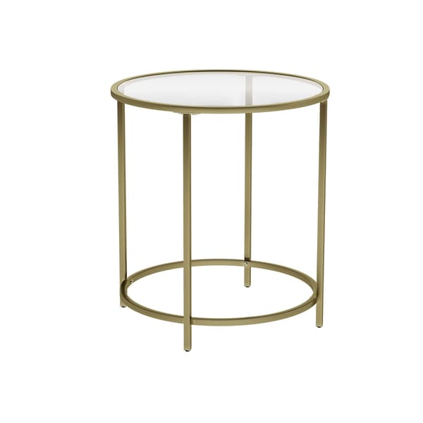 Sidebord - Stilfuld guldramme - Glasplade - Guld