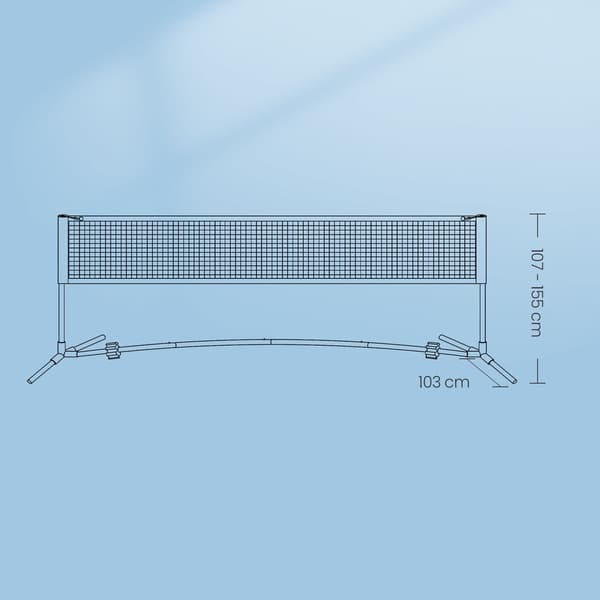 Badmintonnet 300 cm - Volleyballdesign - Højdejusterbart