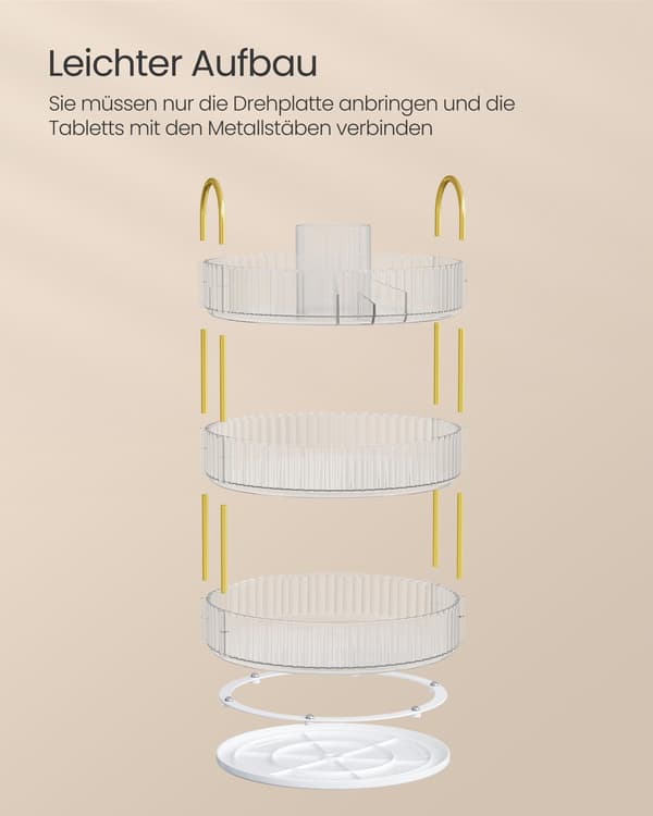 Makeup-organisator - 3 niveauer - gennemsigtig