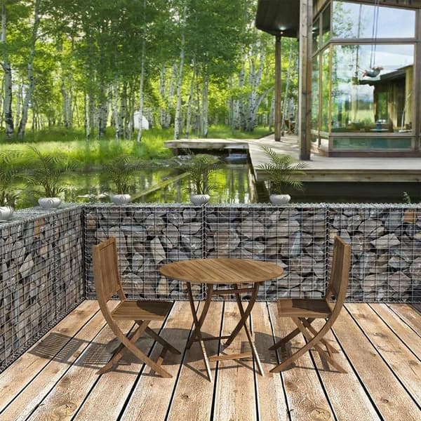 Gabion - Bæredygtigt design - Rustfrit stål - Sølv
