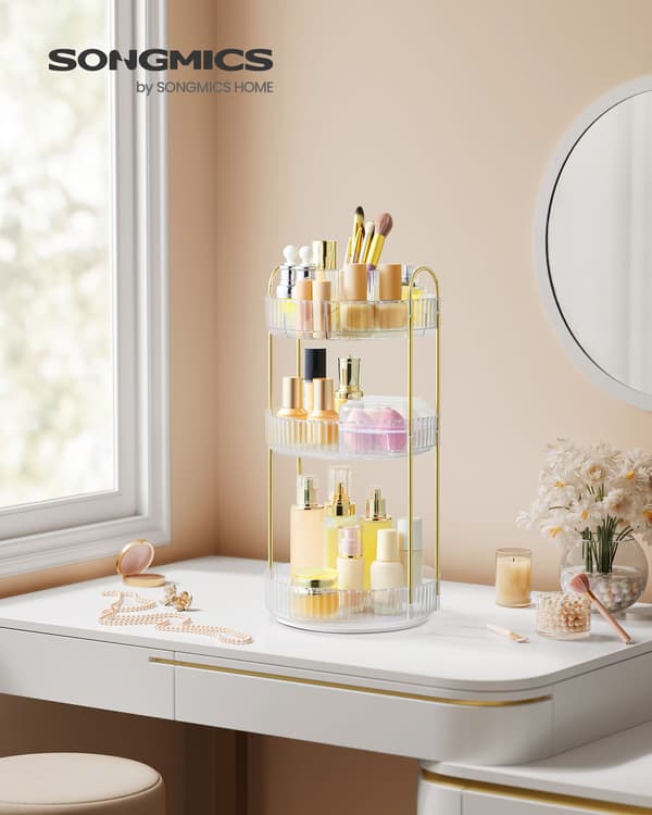 Makeup-organisator - 3 niveauer - gennemsigtig