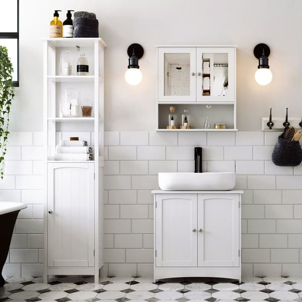 Vaskeskab - Pladsbesparende design - Hvid